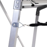 easycomfort easycomfort tavolo da pic nic pieghevole avvolgibile in alluminio con custodia 120 x 70cm