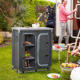 easycomfort easycomfort cucina da campeggio in alluminio con doppio armadietto 3 mensole e sacca di trasporto