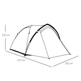 easycomfort easycomfort tenda da campeggio 4 posti impermeabile con vestibolo e finestre grigio