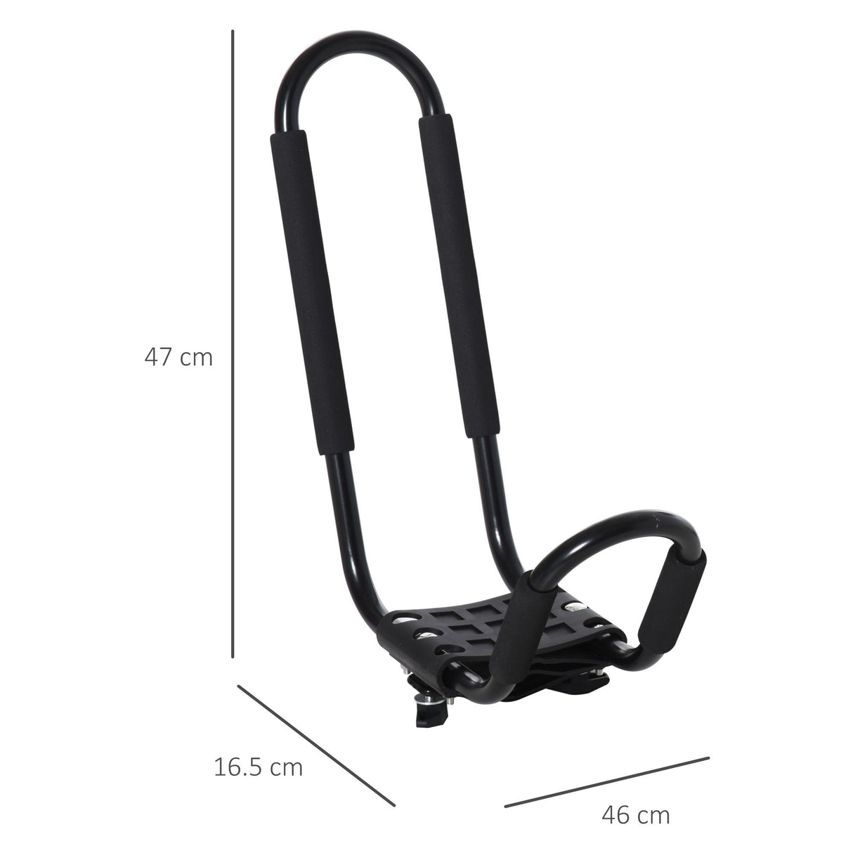 easycomfort easycomfort set 2 staffe porta kayak con attacco universale per portapacchi adatte per canoe e paddleboard nero 46x16.5x47cm