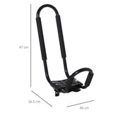 easycomfort easycomfort set 2 staffe porta kayak con attacco universale per portapacchi adatte per canoe e paddleboard nero 46x16.5x47cm