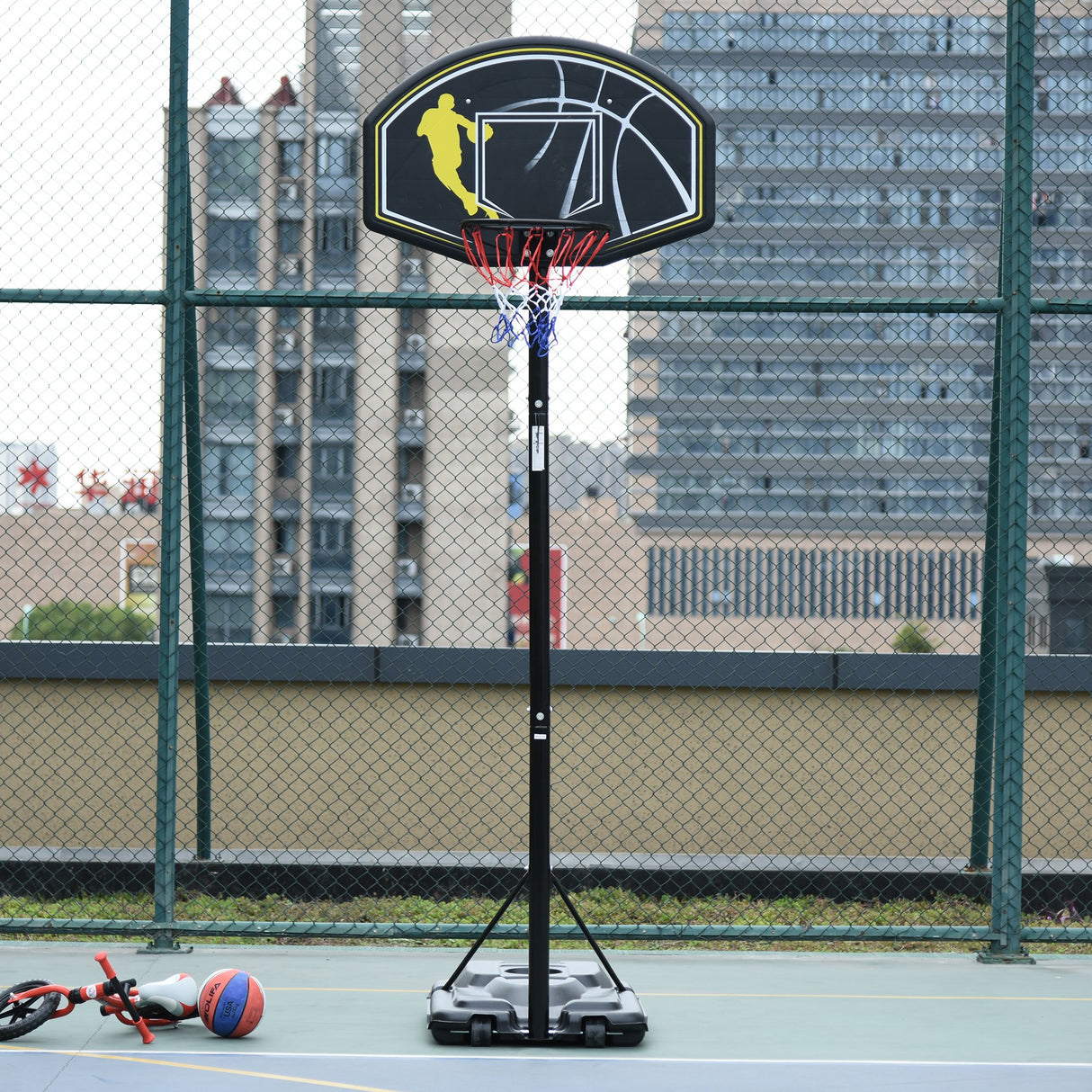 easycomfort easycomfort canestro da basket altezza regolabile in acciaio con base