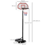 easycomfort canestro da basket da esterno con supporto e altezza regolabile in acciaio