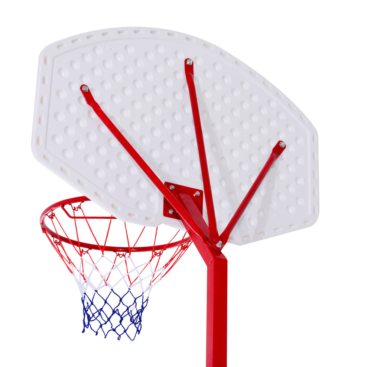 easycomfort easycomfort canestro basket autoportante con altezza regolabile 210 260cm e ruote rosso