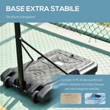easycomfort canestro basket altezza regolabile 5 livelli 175 215cm struttura metallo con ruote nero