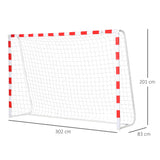 easycomfort easycomfort porta da calcio e calcetto in plastica pe per adulti e bambini 302x83x201cm bianca