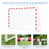 easycomfort easycomfort porta da calcio e calcetto in plastica pe per adulti e bambini 302x83x201cm bianca
