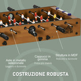 easycomfort calcio balilla pieghevole in legno con 6 aste 18 giocatori e segnapunti 69x37x70cm