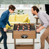 easycomfort calcio balilla pieghevole in legno con 6 aste 18 giocatori e segnapunti 69x37x70cm