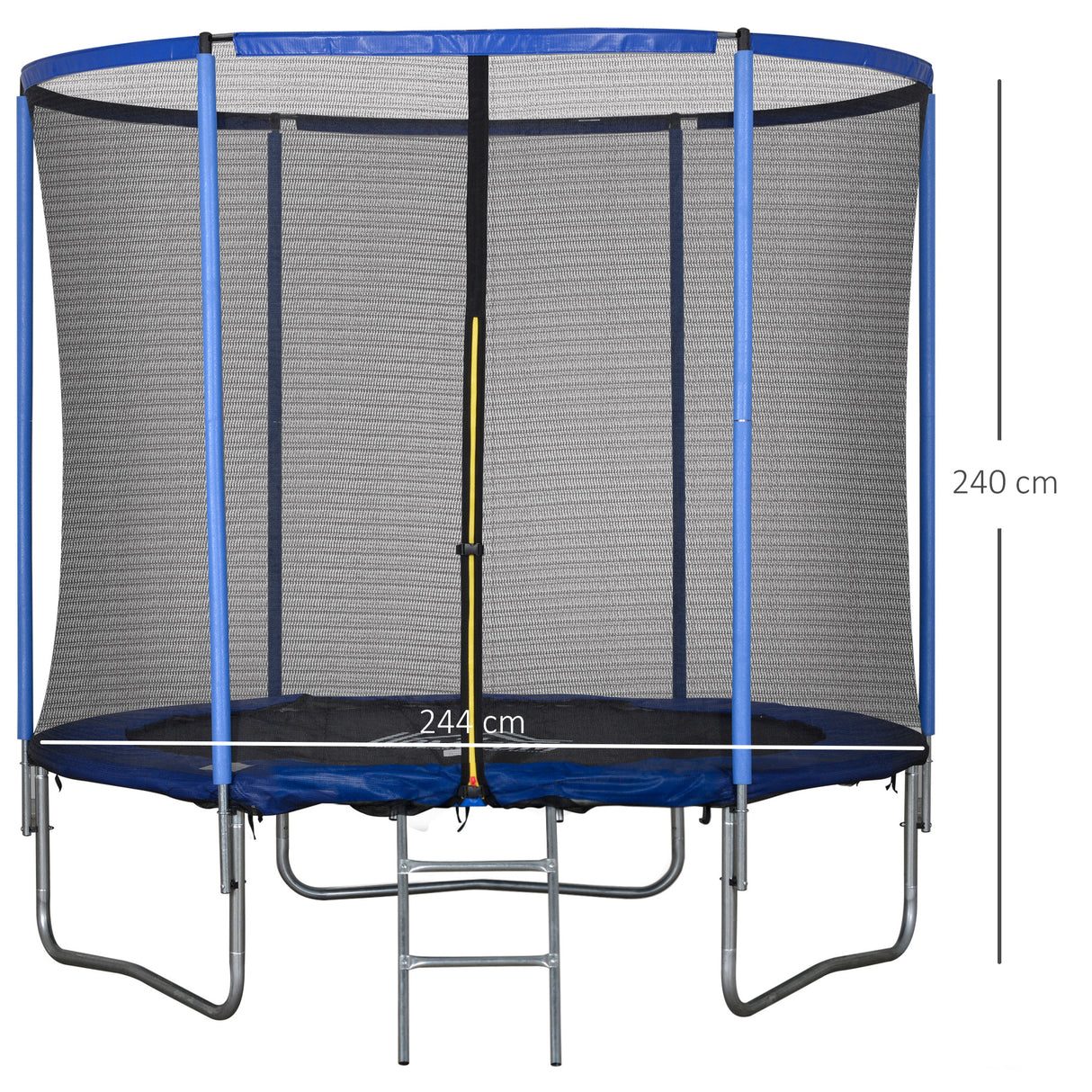 easycomfort easycomfort tappeto elastico per bambini e adulti con rete e bordo imbottito giochi da giardino e casa 244x240cm blu e nero ean 8054144139517
