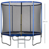 easycomfort easycomfort tappeto elastico per bambini e adulti con rete e bordo imbottito giochi da giardino e casa 244x240cm blu e nero ean 8054144139517