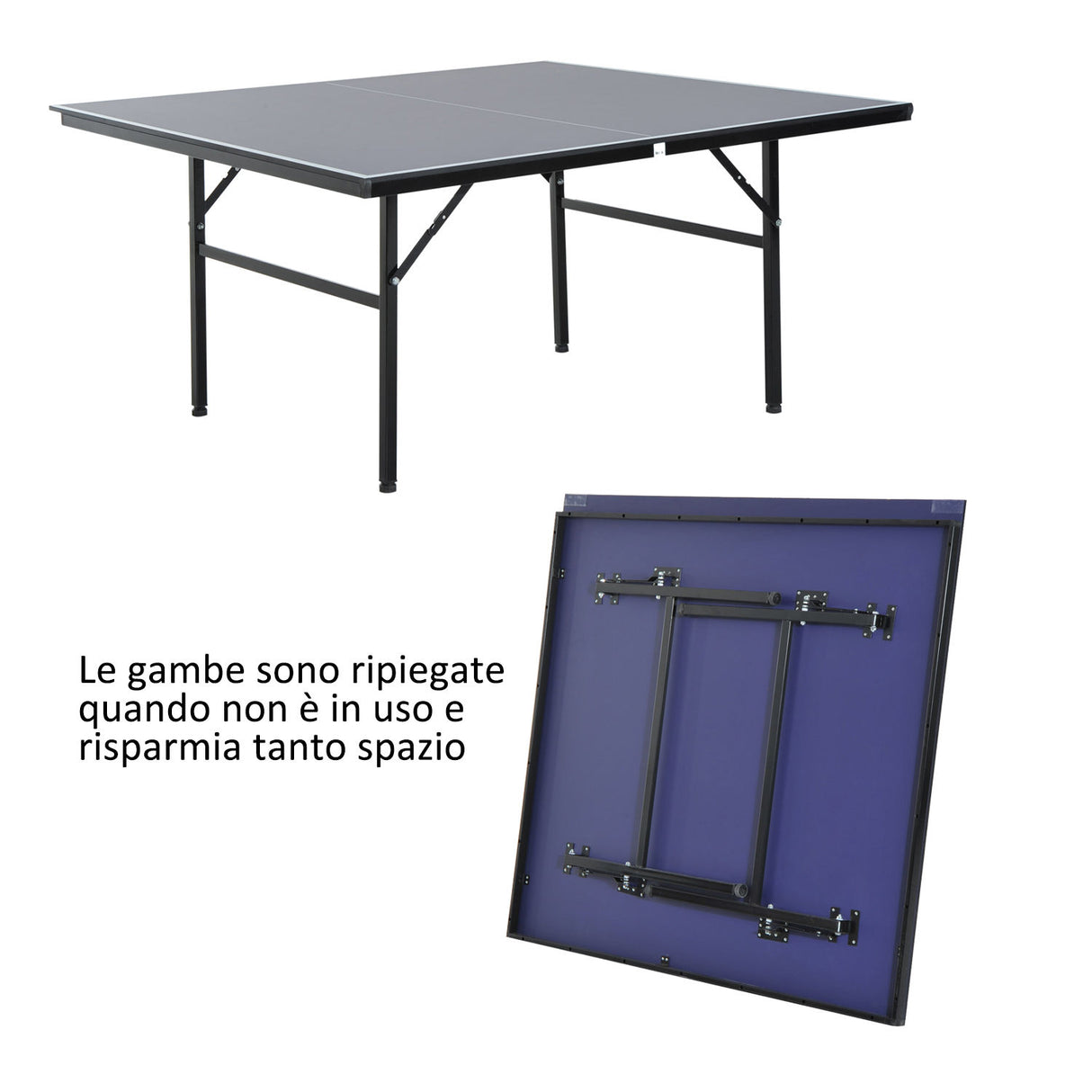 easycomfort easycomfort tavolo ping pong pieghevole in legno mdf e acciaio 152.5x274x76cm