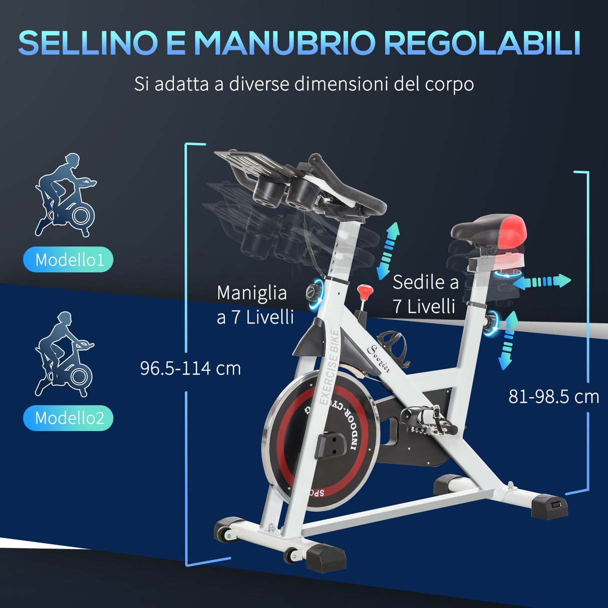 easycomfort easycomfort cyclette professionale spin bike con schermo lcd e portabicchieri volano 8kg