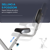 easycomfortsoozier cyclette da camera pieghevole 5 posizioni e 8 livelli di resistenza 43x97x109cm
