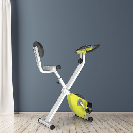 easycomfort easycomfort cyclette magnetica pieghevole con altezza e intensita regolabile schermo lcd gialla