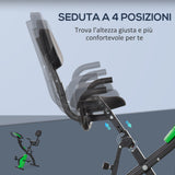 easycomfort easycomfort cyclette pieghevole 2 in 1 resistenza magnetica regolabile 8 livelli bici da fitness con sensore di frequenza cardiaca elastici per braccia schermo lcd verde