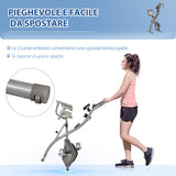 easycomfort easycomfort cyclette pieghevole 2 in 1 resistenza magnetica regolabile 8 livelli bici da fitness con sensore di frequenza cardiaca elastici per braccia schermo lcd volano 2 5kg grigio