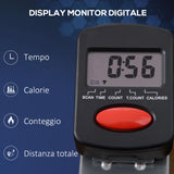 easycomfort vogatore pieghevole 4 livelli di resistenza e display acciaio e abs 129x70x70 cm