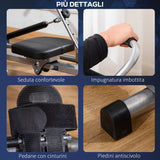 easycomfort vogatore pieghevole 4 livelli di resistenza e display acciaio e abs 129x70x70 cm