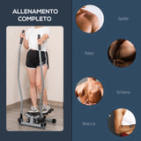 easycomfort easycomfort stepper maniglie step fitness con monitor lcd per casa e palestra argento