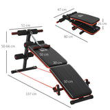 easycomfort easycomfort panca per addominali pieghevole e regolabile con imbottitura nera e rossa