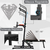 easycomfort easycomfort stazione di allenamento pieghevole multifunzionale in acciaio rosso e nero