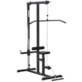 easycomfort easycomfort stazione fitness pull down da casa con panca e cavo regolabile in acciaio 107x120x190cm nero