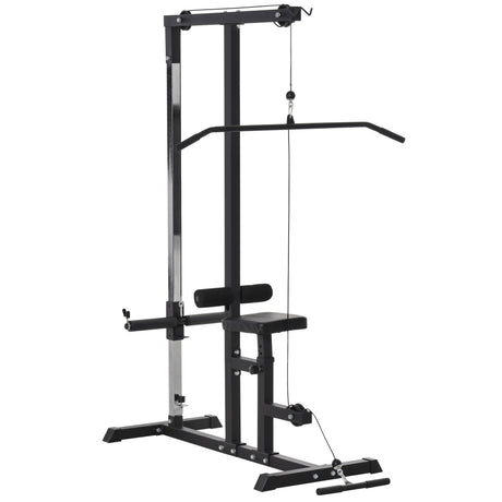 easycomfort easycomfort stazione fitness pull down da casa con panca e cavo regolabile in acciaio 107x120x190cm nero