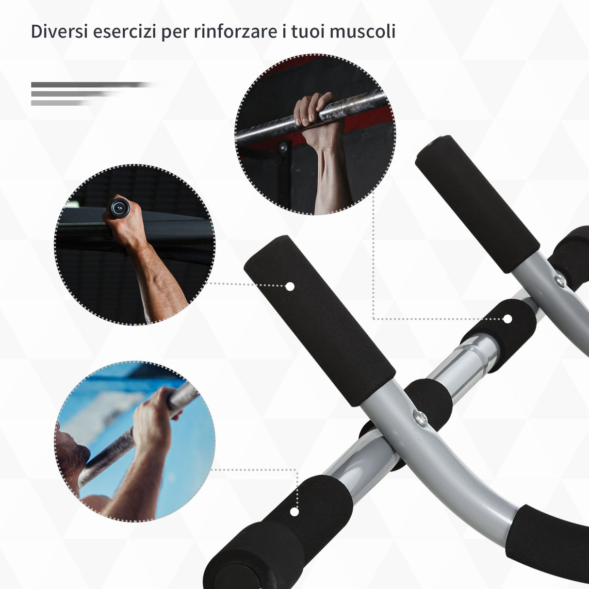 easycomfort easycomfort barra per trazioni a pressione per porta installazione senza viti e telaio in tubi di acciaio peso max 110 kg ean 8054111840408