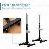 easycomfort set 2 rack porta bilanciere in acciaio ganci con altezza regolabile capacita 110kg 55x57x105 170cm nero