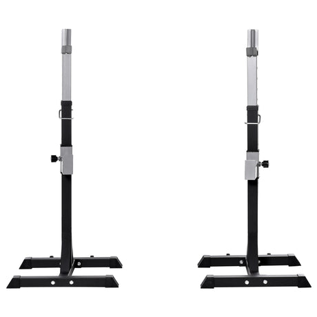 easycomfort set 2 rack porta bilanciere in acciaio ganci con altezza regolabile capacita 110kg 55x57x105 170cm nero