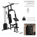 easycomfort easycomfort stazione fitness multifunzione per allenamento a casa e professionale in acciaio 148x108x207 cm nero