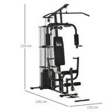 easycomfort easycomfort stazione fitness palestra multifunzione per allenamento a casa e professionale acciaio 150x110x210cm nero