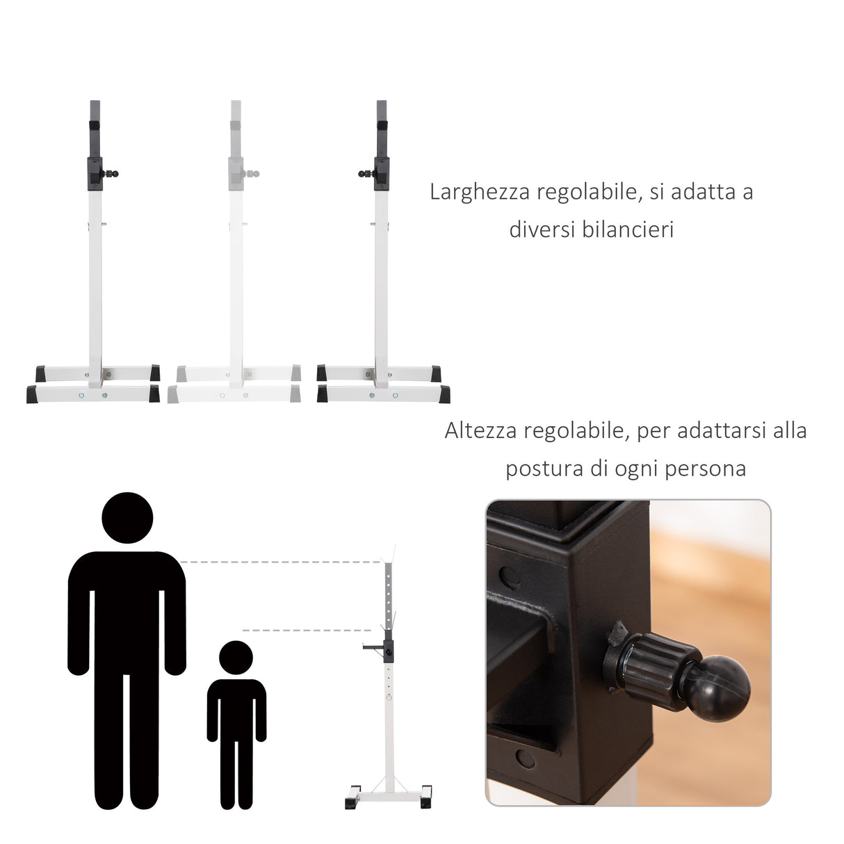 easycomfort easycomfort porta bilanciere universale in acciaio altezza regolabile su 12 livelli carico massimo 150kg