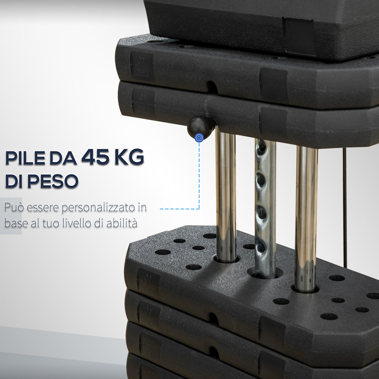 easycomfort easycomfort stazione fitness con pesi da 45kg per allenamento a casa 135x103x210cm nero