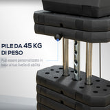 easycomfort easycomfort stazione fitness con pesi da 45kg per allenamento a casa 135x103x210cm nero