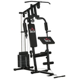 easycomfort easycomfort stazione fitness multifunzione power tower con pesi fino 45kg e panca imbottita 135x103x210cm