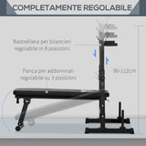 easycomfort panca pesi pieghevole con 8 altezze regolabili per sollevamento pesi e trazioni in acciaio e pu 140x73x98 122cm nera