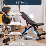 easycomfort easycomfort panca multifunzione per addominali e pesi inclinazione regolabile ed elastici 130x48x48 109cm nero