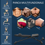 easycomfort easycomfort panca pesi multifunzione per palestra pieghevole e regolabile 145x55x41 114cm nero