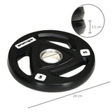 easycomfort set di 2 dischi pesi in acciaio con rivestimento in gomma per bilanciere