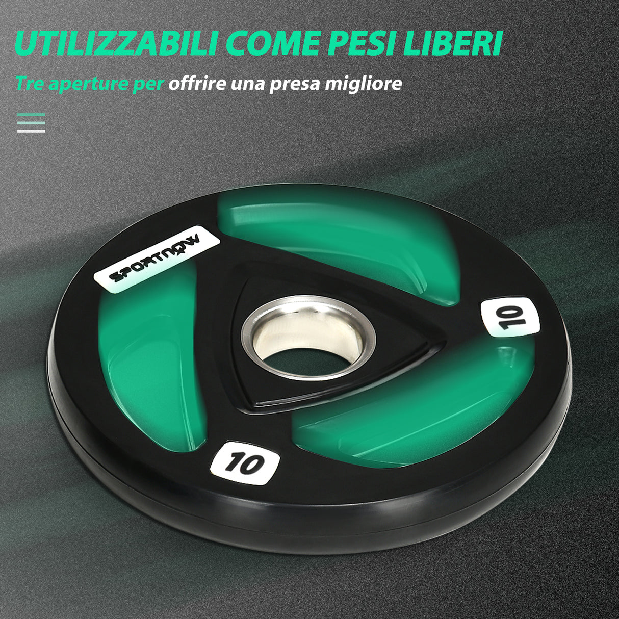 easycomfort set di 2 dischi pesi da 10kg in acciaio con rivestimento in gomma per bilanciere