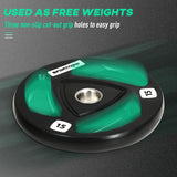 easycomfort set di 2 dischi pesi da 15kg in acciaio con rivestimento in gomma per bilanciere