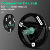 easycomfort set di 2 dischi pesi da 15kg in acciaio con rivestimento in gomma per bilanciere