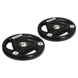 easycomfort set di 2 dischi pesi da 15kg in acciaio con rivestimento in gomma per bilanciere