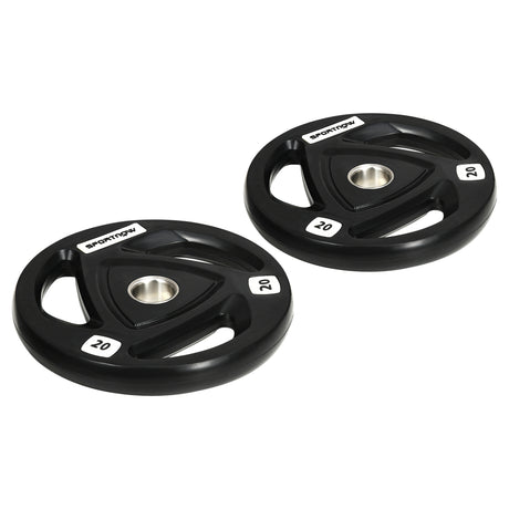 easycomfort set di 2 dischi pesi da 20kg in acciaio con rivestimento in gomma per bilanciere