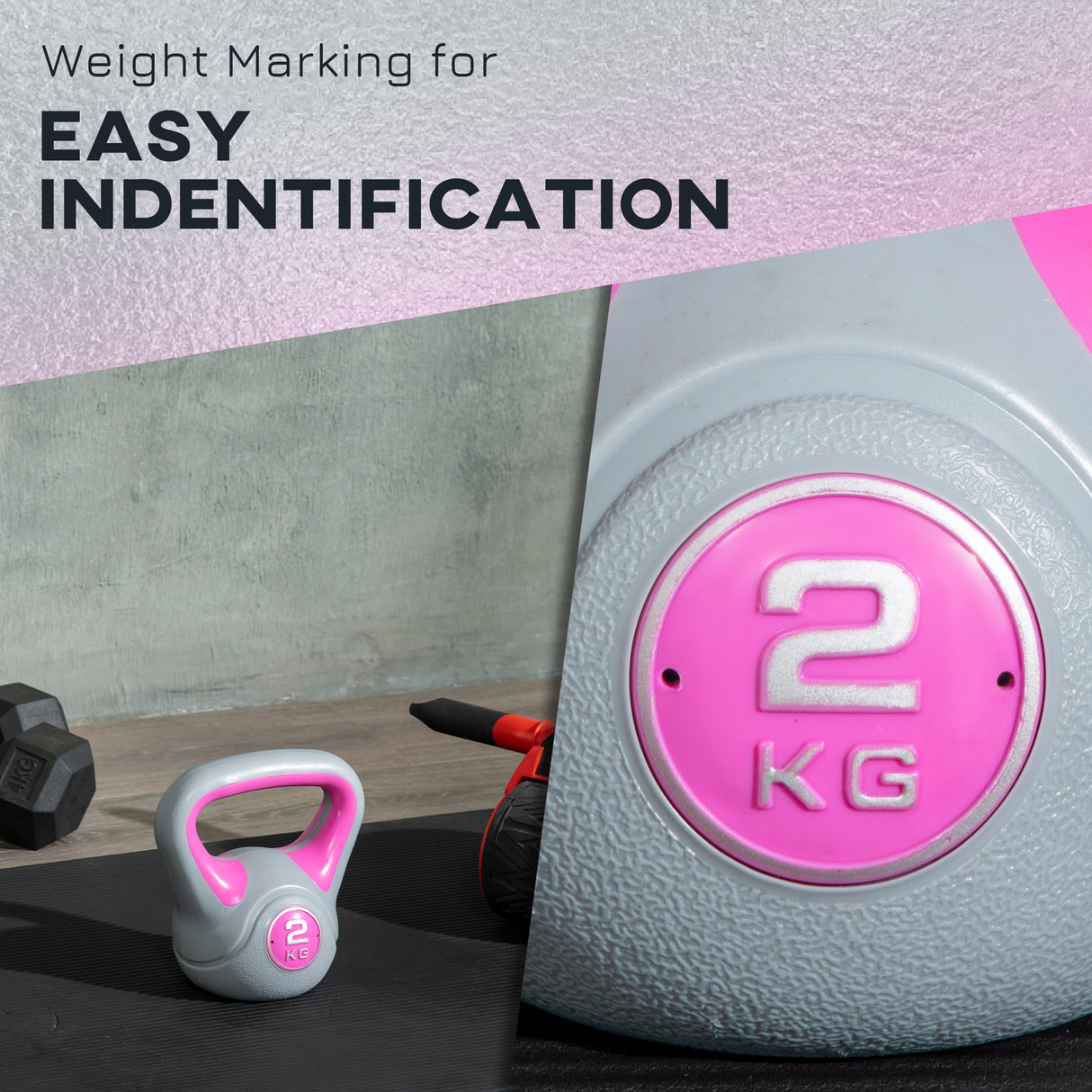 easycomfort easycomfort kettlebell 8kg in pu e sabbia con base piatta e impugnatura per stacchi squat e sollevamenti 18x10x20 cm rosa