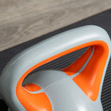 easycomfort easycomfort kettlebell 8kg in pu e sabbia con base piatta e impugnatura per stacchi squat e sollevamenti 20x14x24 cm arancione