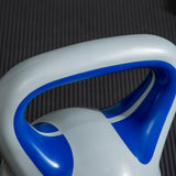 easycomfort kettlebell 12kg in pu e sabbia con base piatta e impugnatura per stacchi squat e sollevamenti 24x17x28 cm blu