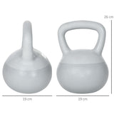 easycomfort kettlebell 4kg in pvc e sabbia metallica per allenamento spalle e bicipiti 19x19x26 cm grigio